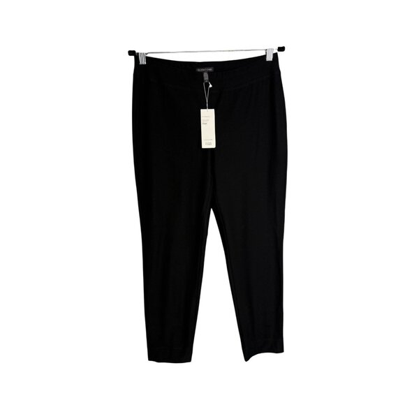 NWT Eileen Fisher Stretch Crepe Slim Ankle Pant Black-sz Small - Picture 1 of 9